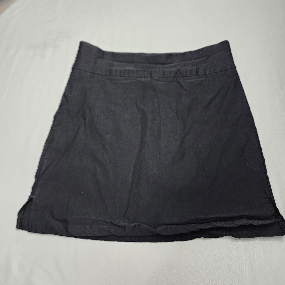 Rafaella Mini Skort Skirt Womens Sz S Black Athletic Tennis Strech Preppy Casual